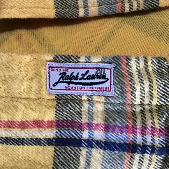 RALPH LAUREN Men’s Yellow, Blue and Red Plaid Flannel Classic Fit Shirt – L - Picture 12 of 12